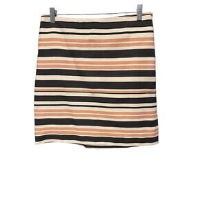 Ann Taylor Loft Women's Mini Gold/Navy/Ivory Side Stripes -Size 6